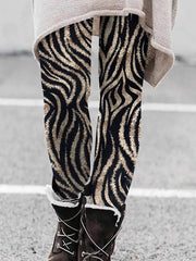 Leopard Print Fleece-Lined High Rise Leggings