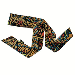 Boho Hair Satin Print Scarf Ladies Silk Scarf Women Bandana Long Double Layer
