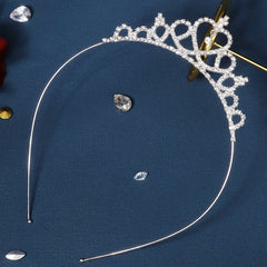 Heart Shaped Crown Headband Tiara for Flower Girl