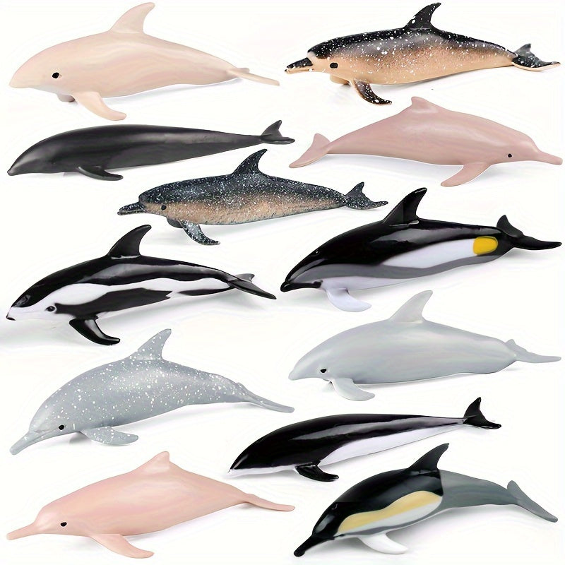 12pcs Ocean Animals Dolphin Fish Sea Marine Models Action Figures Toys