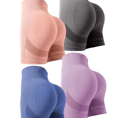Solid Wide Waistband Yoga Shorts for Women