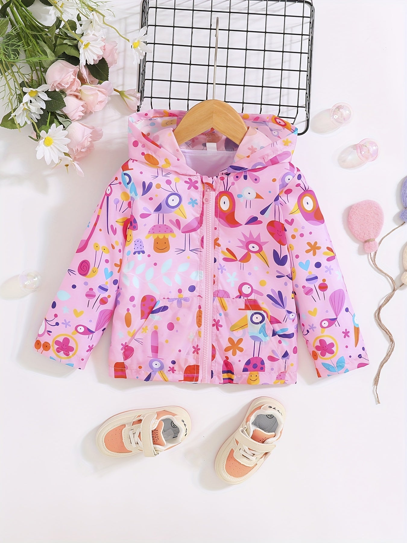 Toddler Girls Animal Print Long Sleeve Coat