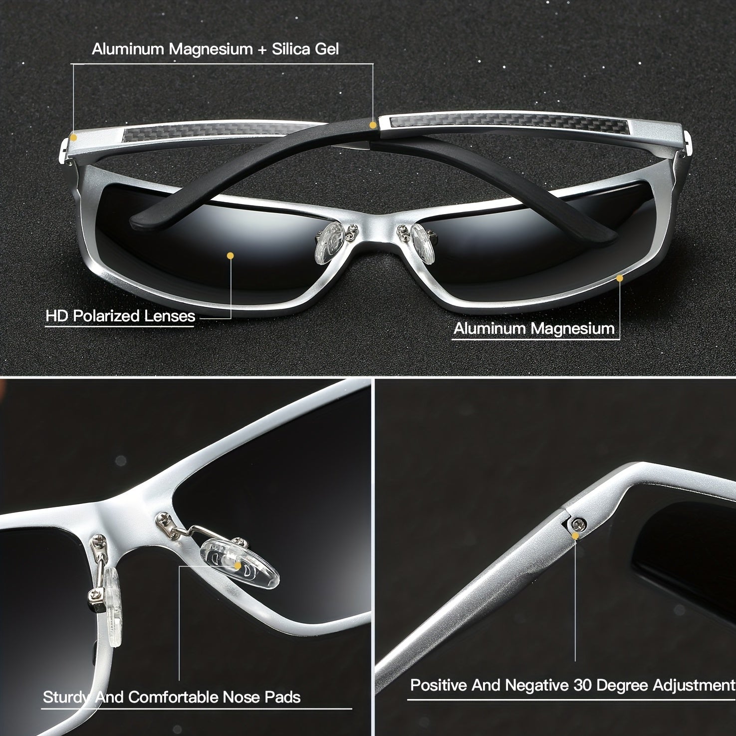 RoyalHot Polarized Aluminum Sunglasses for Driving