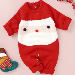 Christmas Knitted Sweater Romper for Baby Onesie