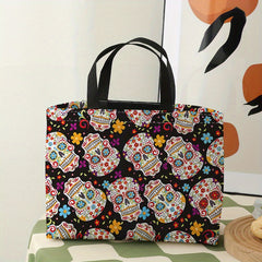 Colorful Skull Pattern Lunch Bag Waterproof Insulated Bag