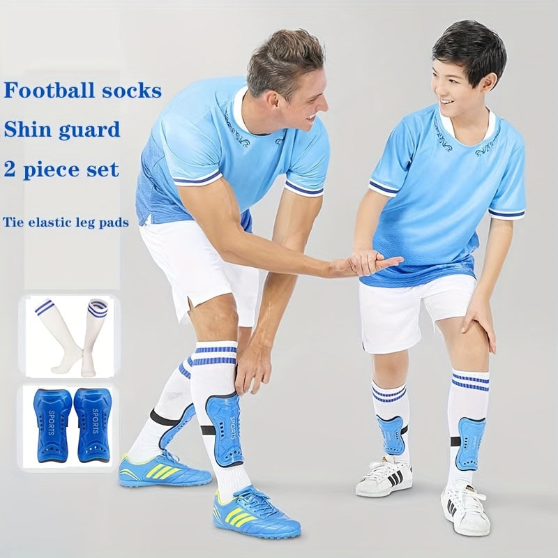 Football Socks With Shin Guard Set Thickened Soccer Socks Calf Protector