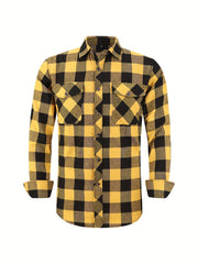 Men's Casual Plaid Button Up Shirt