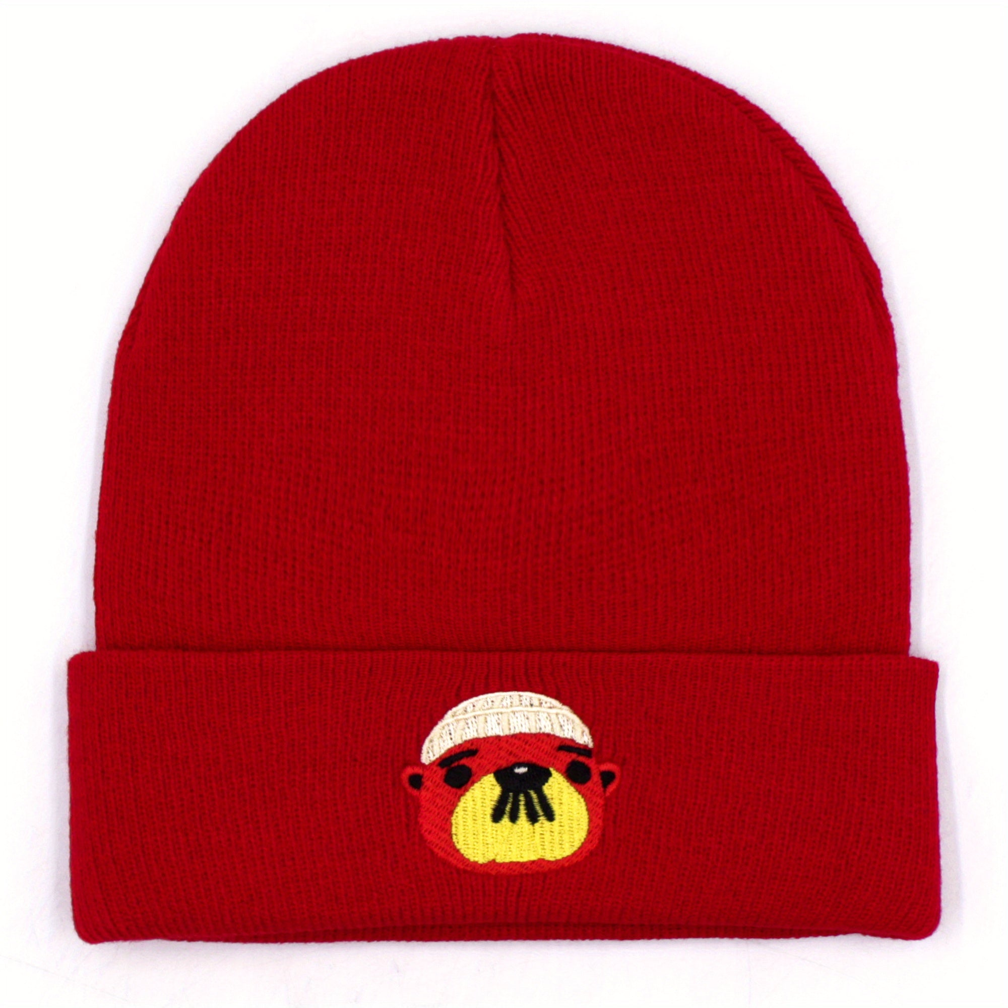 Bear Dad Animal Cartoon Bear Knitted Hat for Men and Women