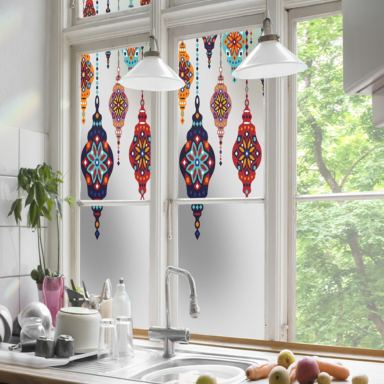 Vintage Pattern Retro Hanging Lamp Wall Sticker