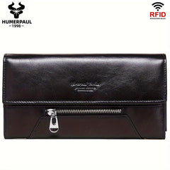 HUMERPAUL RFID Blocking Long Clutch Women's Wallet Red