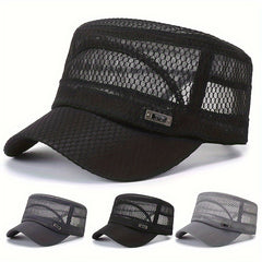 Breathable Mesh Sun Hat Fishing Hat Flat Top Outdoor Casual Hat