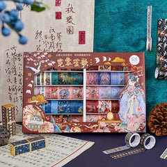100 Volumes Washi Tape Chinese Girl Crane Theme DIY Handcraft Materials
