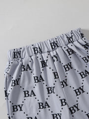 Toddler Boy's Allover Print Outfit 2pcs Set with Bear Crossbody Bag