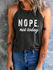 Letter Print Sleeveless Tank Top for Summer