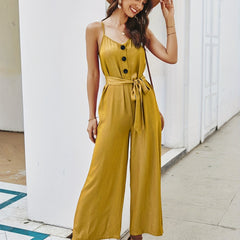 Wide Leg Cami Jumpsuit Sleeveless Casual Jumpsuit Spring & Summer