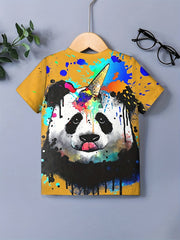 Boy's Panda Graphic T shirt Casual Tee Kid's Clothing For Summer