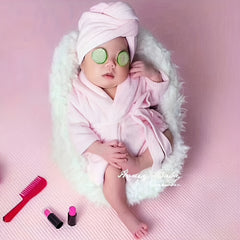 2pcs Baby Photo Bath Suit Thickened Bathrobe Prop