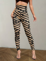 High Waist Allover Print Skinny Leggings