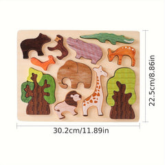 Wooden Forest Animals 3D Puzzle Educational Toy