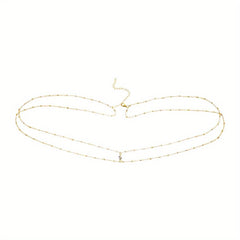 Crystal Decor Double Layer Waist Chain for Women