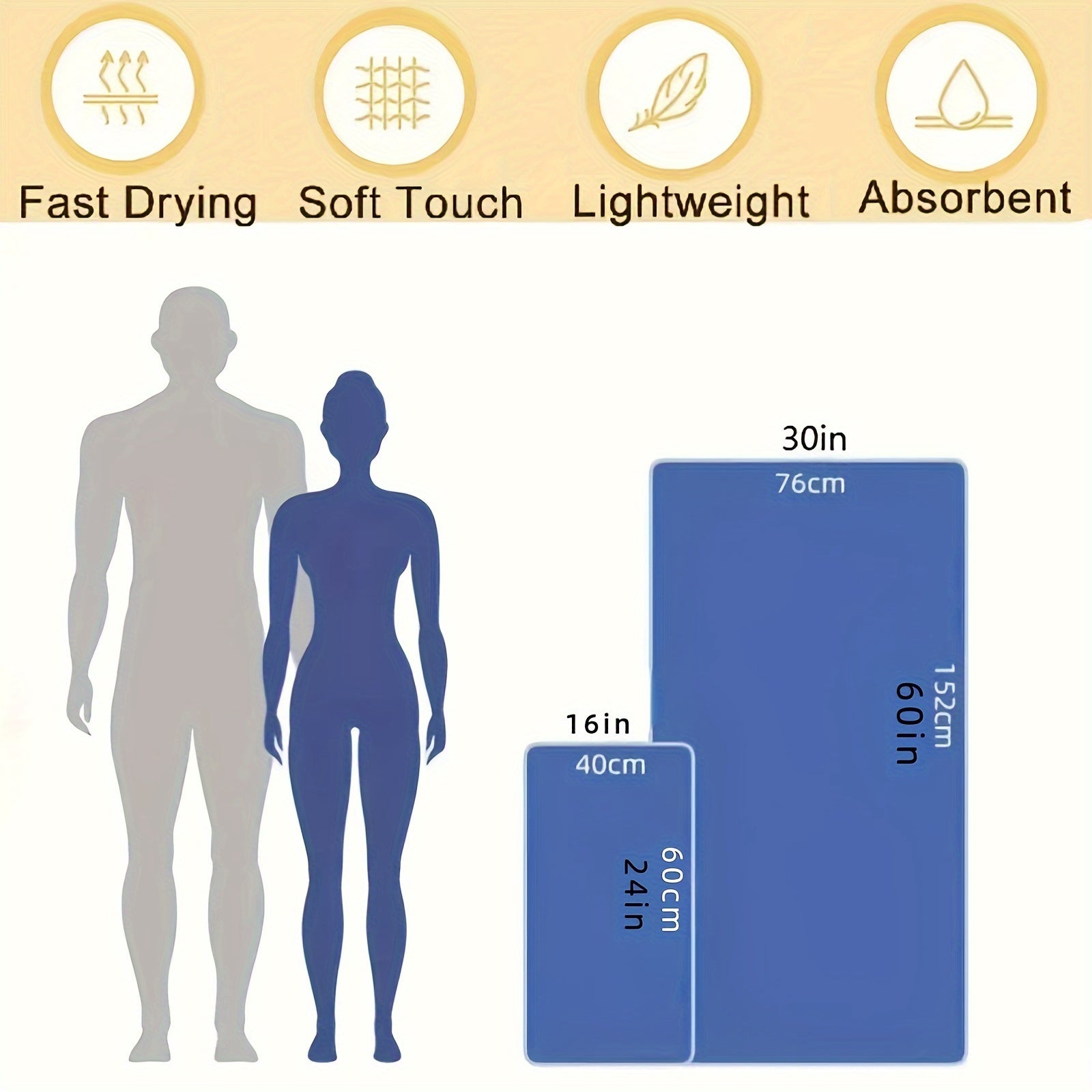 Microfiber Travel Towel for Camping Beach BackpackingHiking