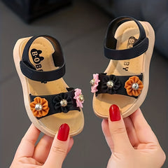 Girls Flowers Sandals Wear resistant Non Slip Comfy Beach Shoes Summer