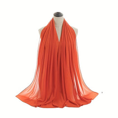 75D Pearl Chiffon Long Scarf Plain Scarf For Men Women
