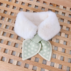 Kids Polka Dot Plush Scarf for Fall Winter