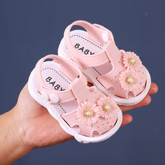 JIAGEYA Flower Decor Sandals Girls Lightweight Breathable Sandals