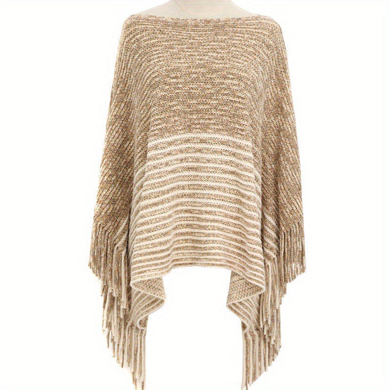 Fringe Shawl Large Split Shawl Wrap Warm Windproof Shawl Cape For Women