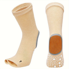 2 Toe Split Yoga Socks Non Slip Mid Calf Socks Grips Pilates Barre Ballet
