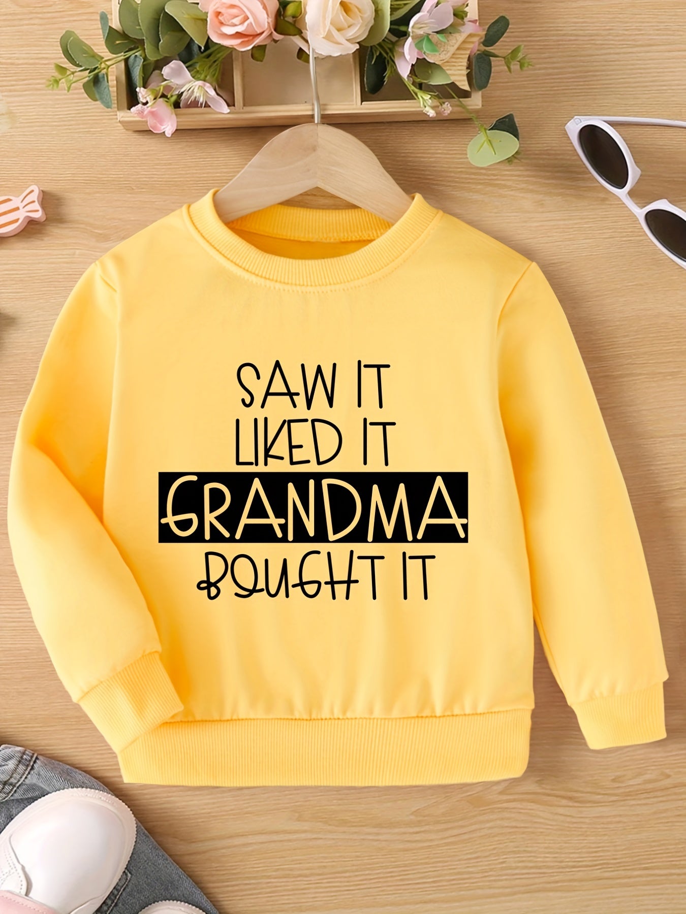 Girls Fun ''Saw It Like It Grandma'' Graphic Sweatshirt