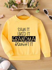 Girls Fun ''Saw It Like It Grandma'' Graphic Sweatshirt