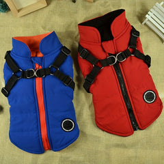 Cozy Padded Dog Vest w/ Harness for Outdoor Adventures
