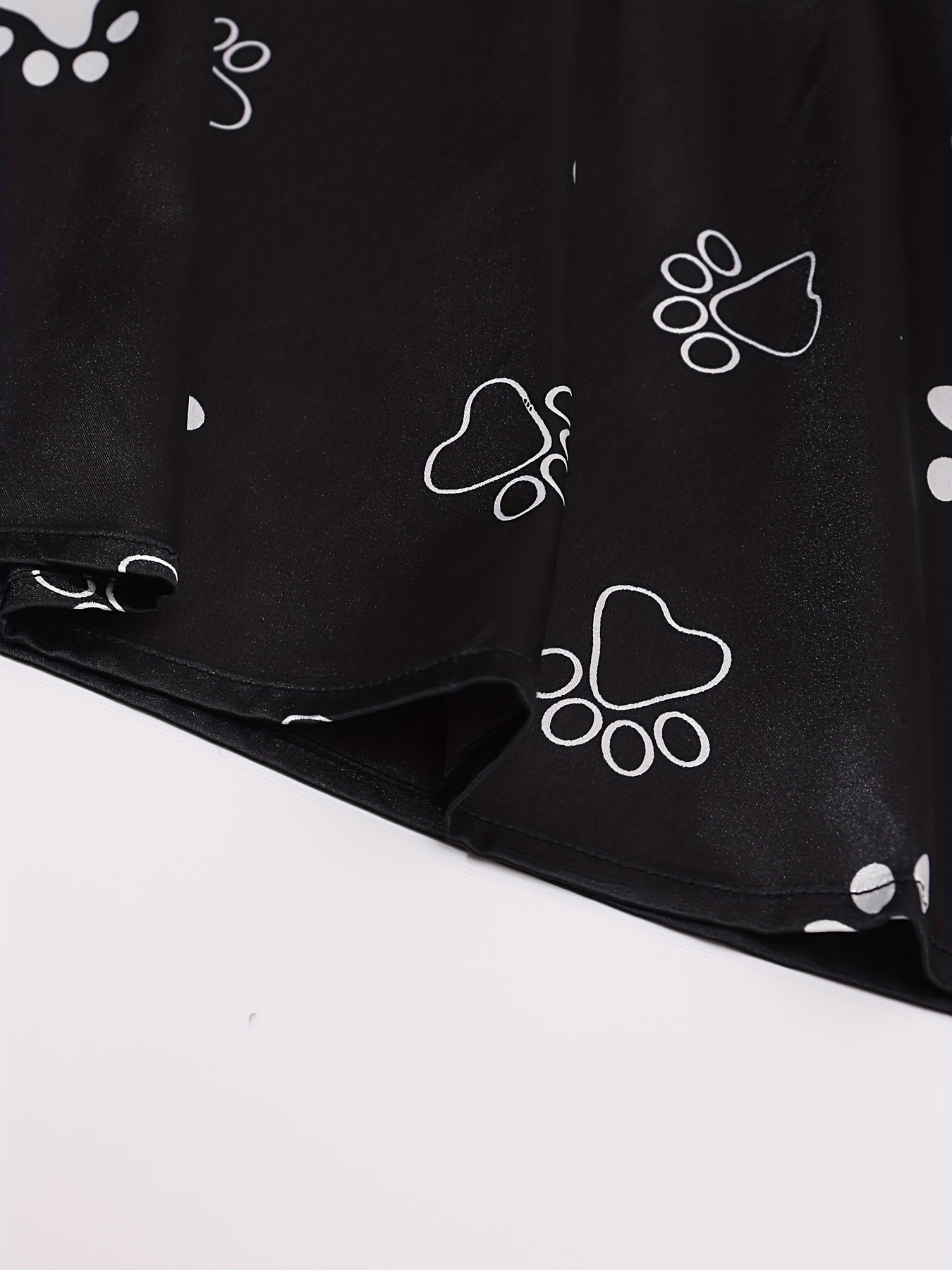 Dog Paw Print Cami Dress & Robe Set