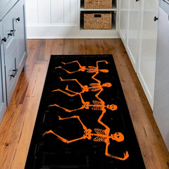 2pcs Halloween Skull Kitchen Mat Non Skid Washable Carpet