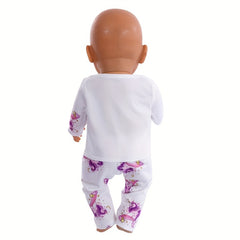 Purple Unicorn Pattern Doll Clothes for 17-18 Inch Dolls