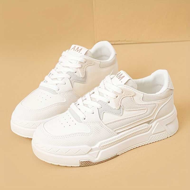 Women's Soft Sole Low Sports Shoes Lace up Casual Skate Shoes