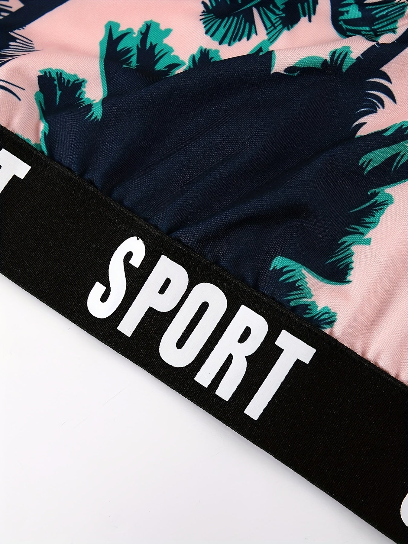 Tropical Print Racer Back Tank Bra
