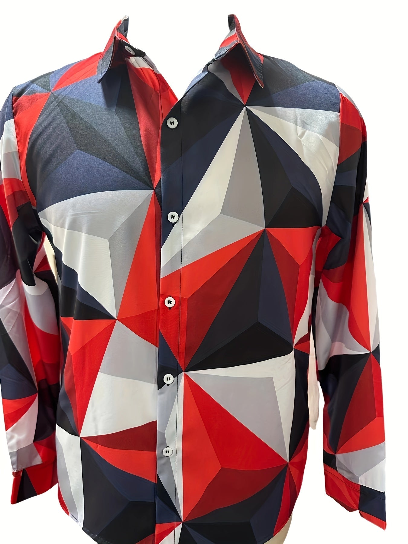 Geometric Pattern Men s Long Sleeve Shirt Spring Fall Outdoor