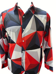 Geometric Pattern Men s Long Sleeve Shirt Spring Fall Outdoor