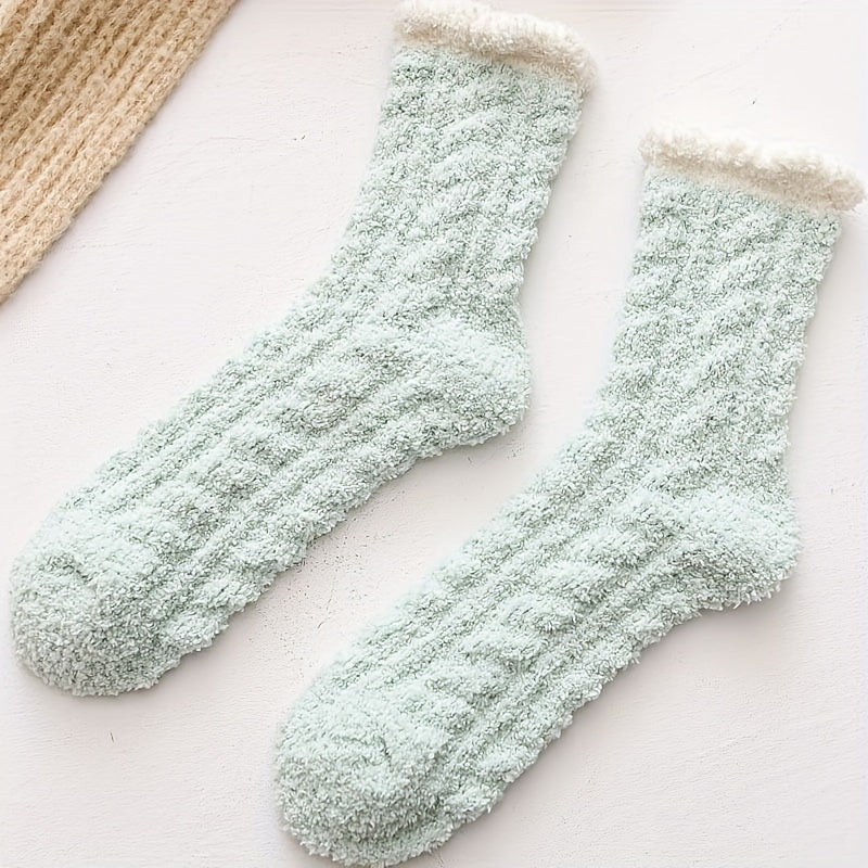 Soft Fuzzy Floor Socks 2 Pairs for Women