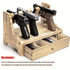 Solid Wood Rack with Drawer for Accessories Storage