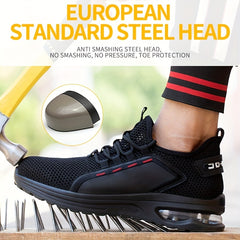 Men's Steel Toe Work Safety Shoes Puncture Proof Breathable Lightweight