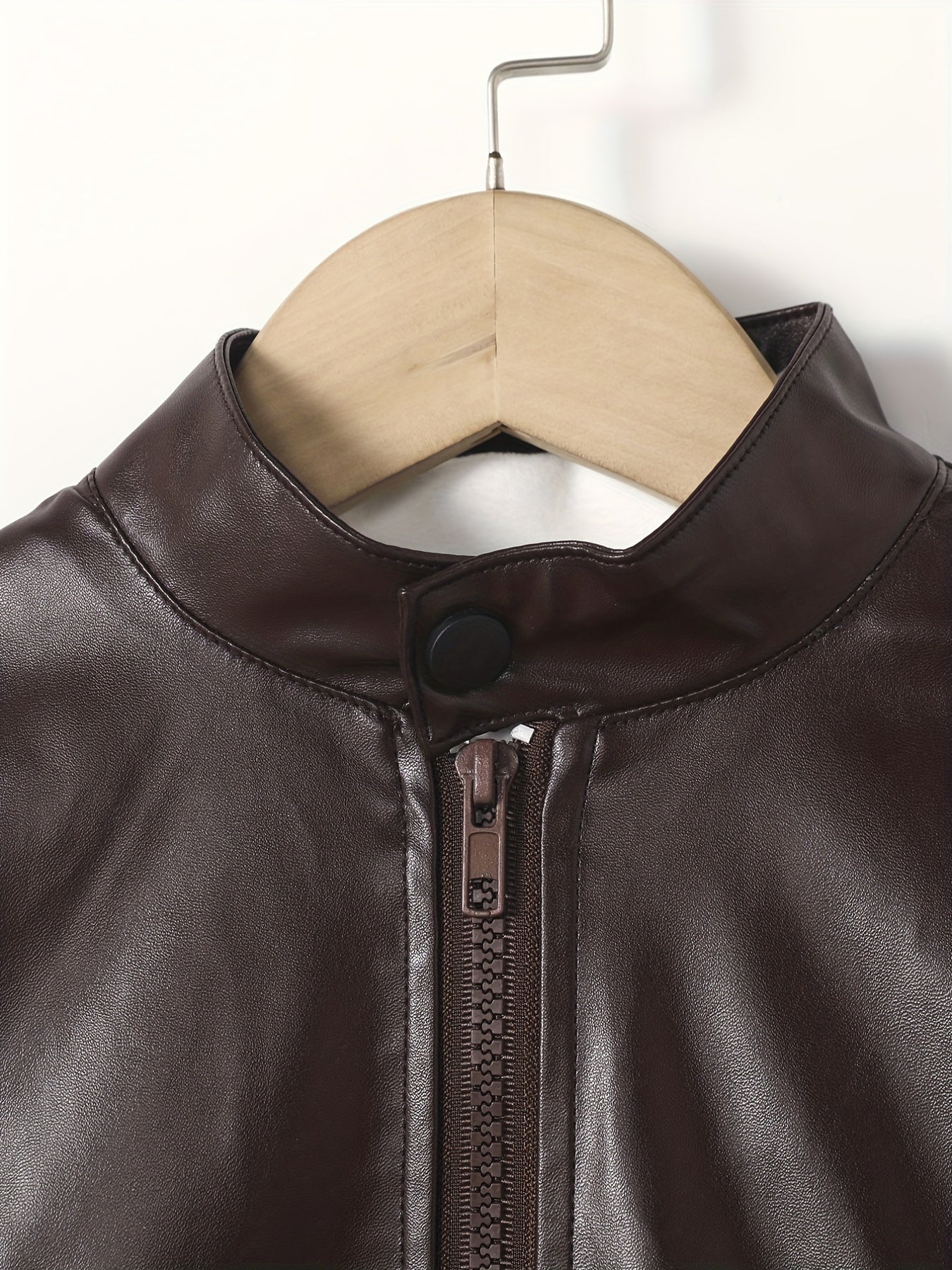 Boy's Stylish Stand Collar Zip Up Jacket Windproof Long Sleeve Coat