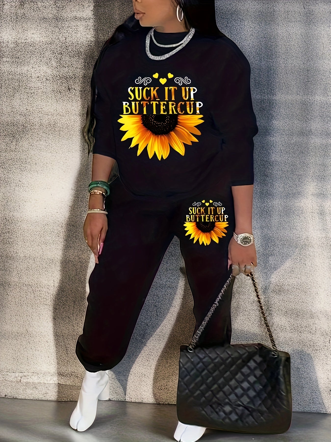 Sunflower Sweatshirt & Jogger Set