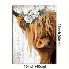 Rustic Charm Highland Cow Art Wall Decor for Bedroom Bathroom Kitchen