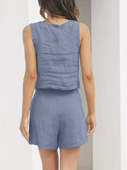 Tank Top & Shorts Set Women's Plus Casual Two Piece Outfit