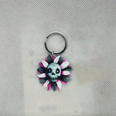 Skeleton Flower Keychain Key Ring for Men Women Handbag Car Key Pendant