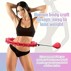 24 Sections Pilates Hoop w/ Weighted Ball - Portable Detachable Exercise Ring
